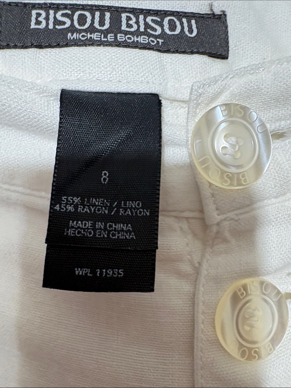 Bisou Bisou white Wide-Leg cotton Utility Cargo Pants - Picture 5 of 8